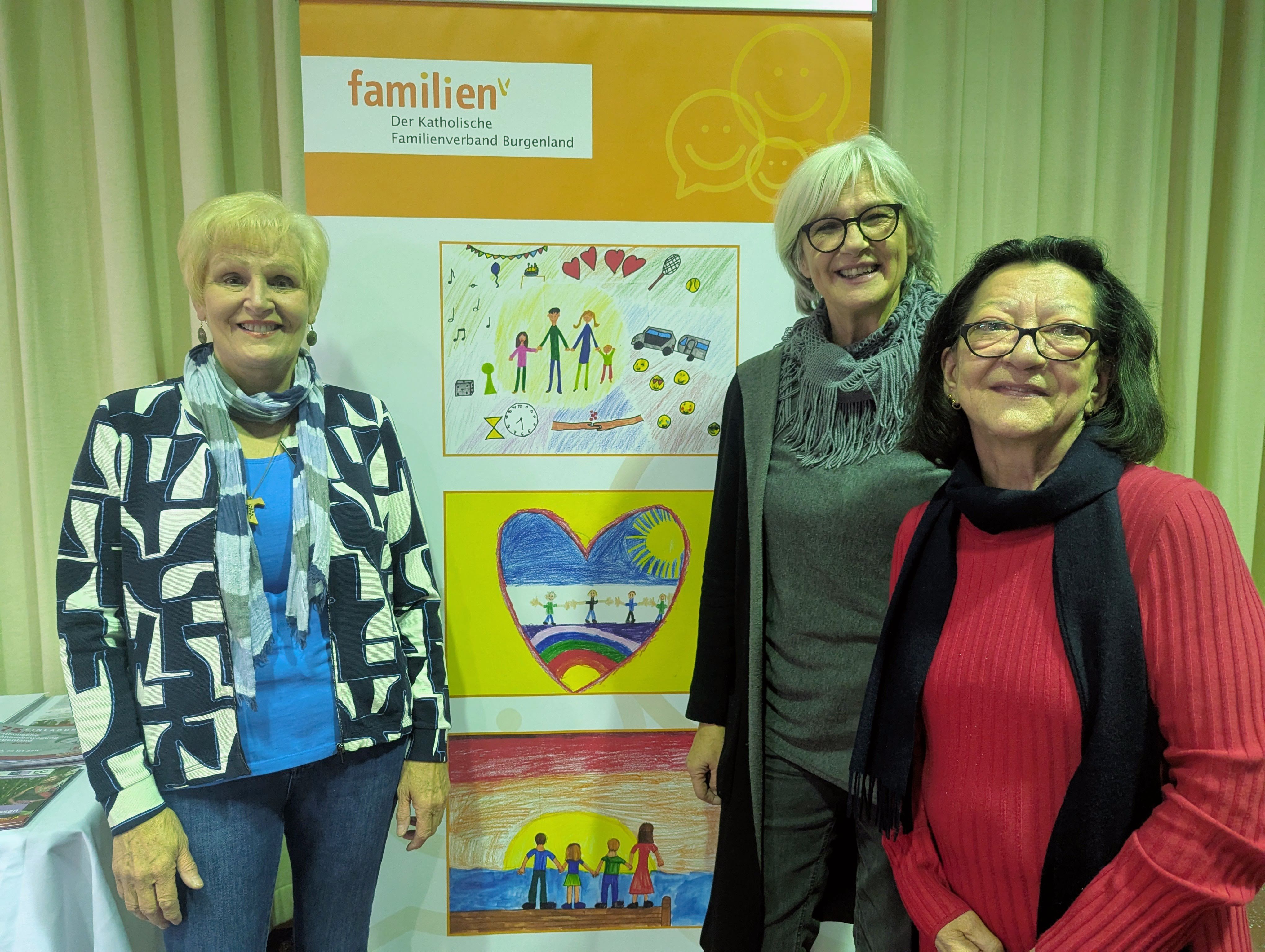 v.l.n.r.: Astrid Reidinger (Pfarrgemeinderätin der Pfarre Parndorf), Herta Wagentristl (Referentin und Vorsitzende vom Forum Beziehung, Ehe und Familie der KAÖ), Bibiane Meixner (Kuratorin der Pfarre Parndorf). 